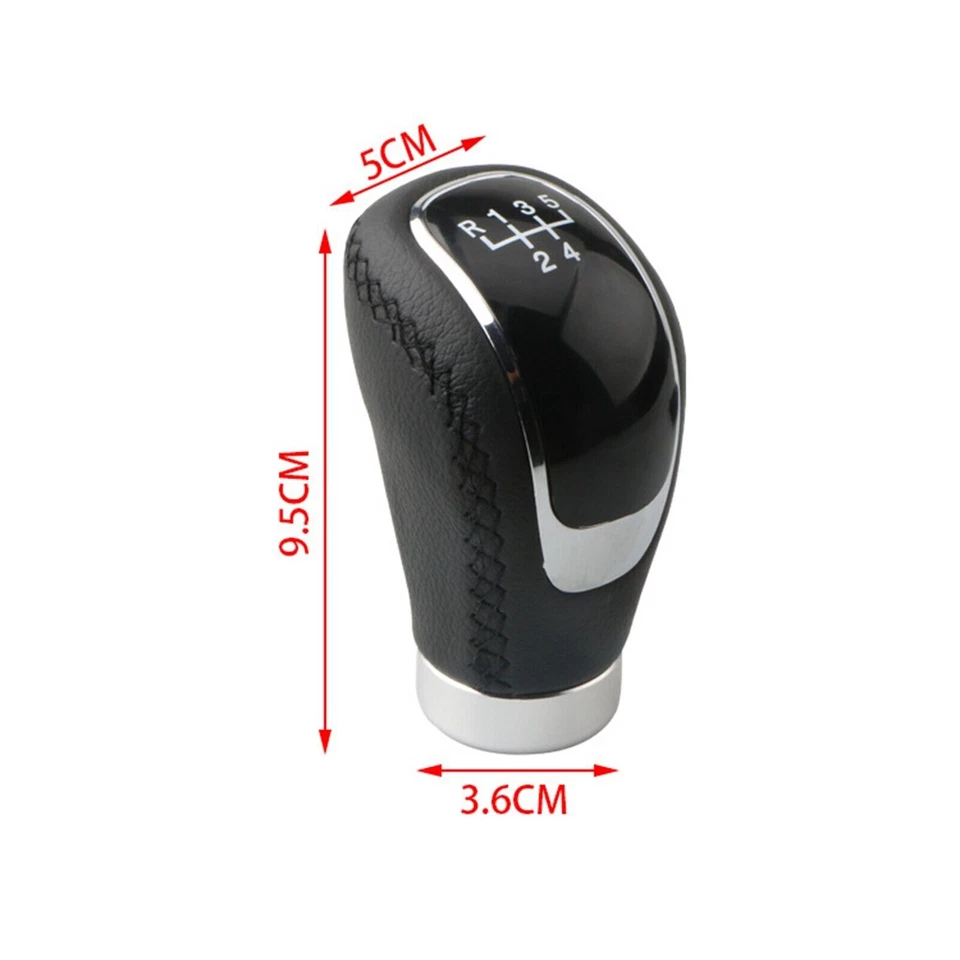 Palanca de cambios manual universal para automóvil de 5/6 velocidades palanca de cambios cabeza cuero Foto 2 de 4
