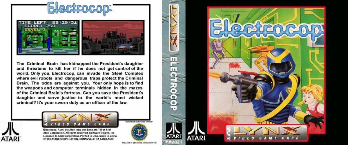 Electrocop Atari Lynx Box Case Cover Art Work Only | eBay