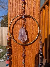 Crystal Sparkle Beaded Hanger With Amethyst And Beaded Strands