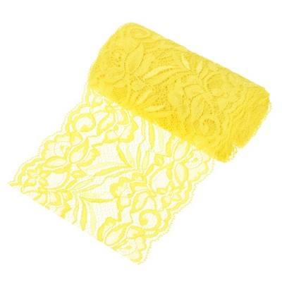 Elastische Spitze 4,6m x 5,9'' Blumenmuster für Kleidung Blumenstrauß [hellgelb]