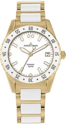 JACQUES LEMANS 42-12A Liverpool Damenuhr Armbanduhr Wasserdicht 34 mm gold