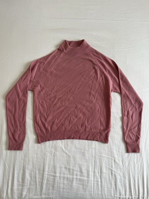 Courtelle Vintage Y2K rosa Stehkragen Strick Kurz Pullover Sweater Gr. 14