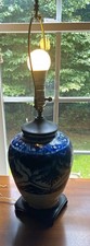 Blue & White Ceramic Ginger Jar Lamp (no lamp...
