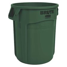 Rubbermaid Commercial Fg261000dgrn Brute 10 Gal Round Heavy Duty Plastic Can,