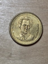Greece 20 Drachmes coin, 1990. KM# 154,copper-aluminum-nickel. Dionysios Solomos