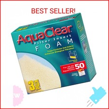 AquaClear 50 Foam Filter Inserts, Aquarium Filter Replacement Media, 3 Count Pa