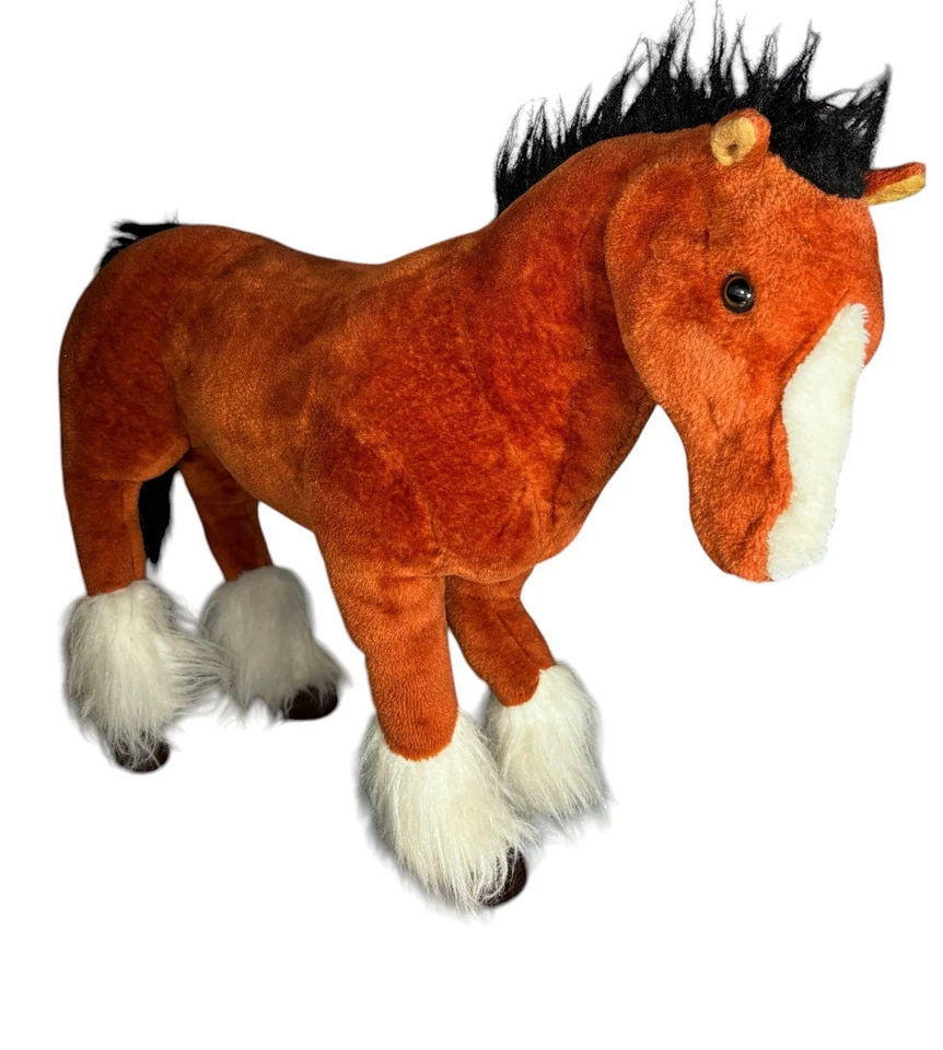 DPL Leeds Shire Horse Rare Dark Brown Standing Plush Toy Large Vintage - Image 3 of 4