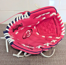 Baseball Kids Youth Rawlings Mitt Glove Pink T ball Right Hand Throw PL90PPW 9"