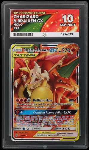 Charizard & Braixen-GX graded ACE 10 for sale on eBay