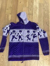 Grateful Dead XXL Men's Alpaca Sweater hoodie purple new dancing bears