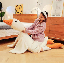 50-130cm White Goose or Duck Plush Pillow Coz...