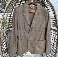Polo Ralph Lauren Brown Herringbone Sports Coat Blazer Wool blend 44R Modern Fit