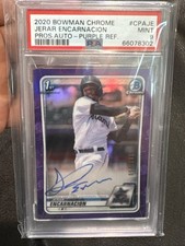 2020 Bowman Chrome Jerar Encarnacion AUTOGRAPH Purple REFRACTOR #CPA-JE PSA 9