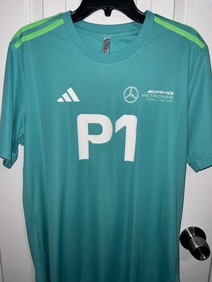 Adidas AMG Petronas Formula One Team P1 Win Tee Teal Green White - Size Large 