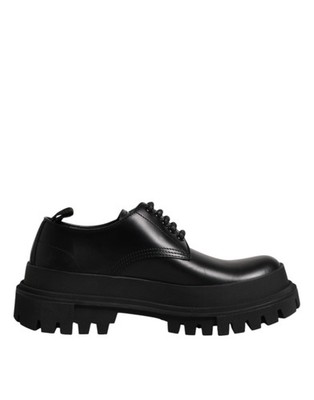 Dolce & Gabbana Black Leather Lace Up Derby Men Dress Men's Shoes