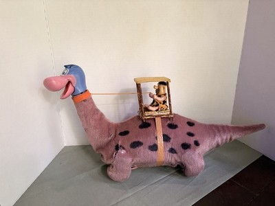 Vintage 1962 Marx Fred Flintstone on Dino Dinosaur Battery Operated Toy