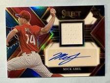 2023 Select Baseball Mick Abel RPA /49 Tri-Color Prizm Prosp Jrsy Auto Phillies