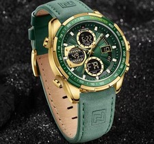 NAVIFORCE Watches for Men Leather Mens Military Sport Waterproof Watch Quartz...