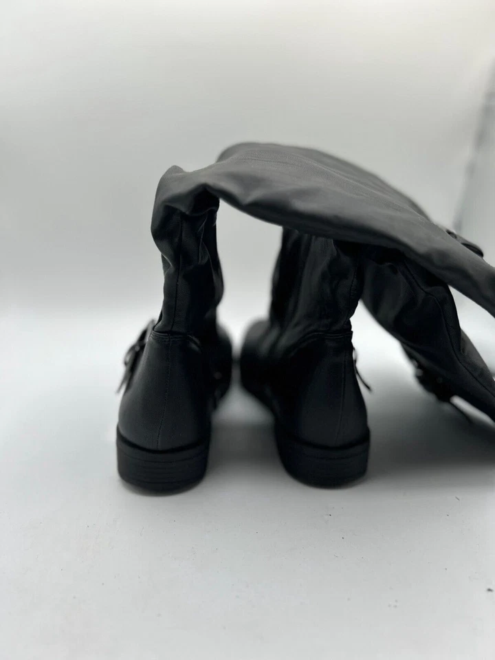 Bota de montar Journee Collection Stormy para mujer talla 9,5 cuero negro holgada Foto 3 de 4