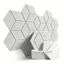 12 Pack High Density Self-Adhesive Acoustic Panels 12"x 10"x 0.4" Gray  Y