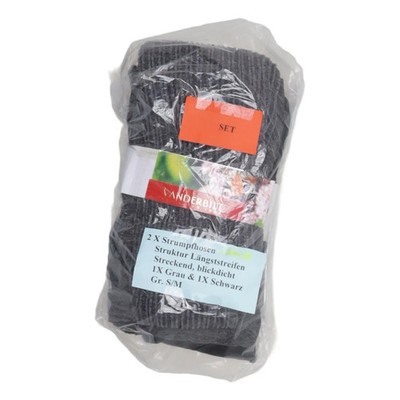 Vanderbilt, Nylonstrumpfhose, Größe: S/M, 2x, Schwarz/Grau, Streifen #Ww6