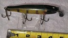 Vintage CCB Co Pikie Fishing Lure. Stamped 9-7-20. Wooden W/ Glass Eyes.  — photo 1
