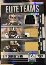 2007 ELITE TEAMS #03/25 SAINTS McAllister Drew Brees Reggie Bush Game Used LOGO