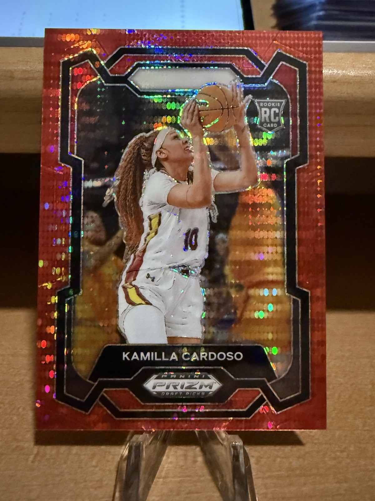 2024 Panini Prizm Draft Picks Basketball Kamilla Cardoso Red Pulsar /299 Card 59
