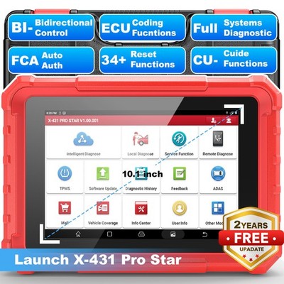 LAUNCH X431 Pro Star Elite Bidirectional CANFD DOIP OBD2 Scanner Key Coding Tool