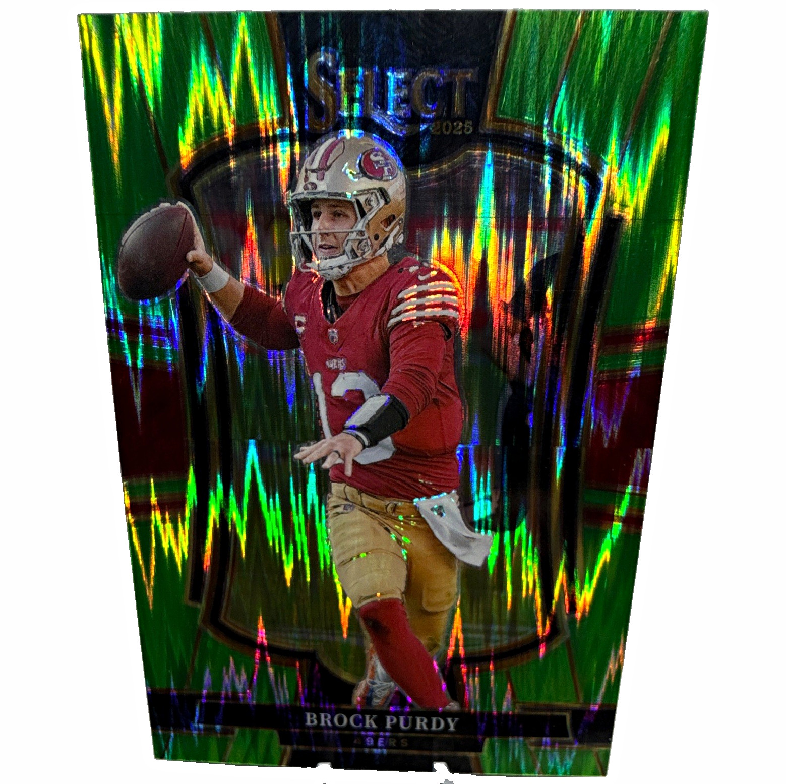 Panini Select Brock Purdy Neon Green Prizm Shock #117 49ers /699