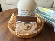 Coach Slim Id Card Case In Signature Canvas With Shell Print CBL80 NWT