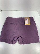 Eddie Bauer Performance Hiker Shorts Women 8 32X7 Purple Eggplant Stretch NWT