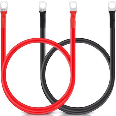 2 Stück M8 Batteriekabel 50cm 5AWG - Hochwertige Kupferkabel für 12V Anwendungen