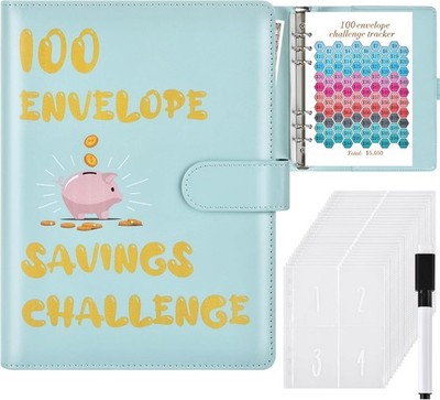 100 Envelope $5050 Savings Challenges Book With Envelopes Save Money Binder