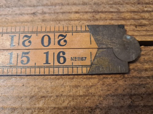 Vintage Rabone 36" Boxwood & Brass Folding Rule, No 1167, England - Picture 9 of 9