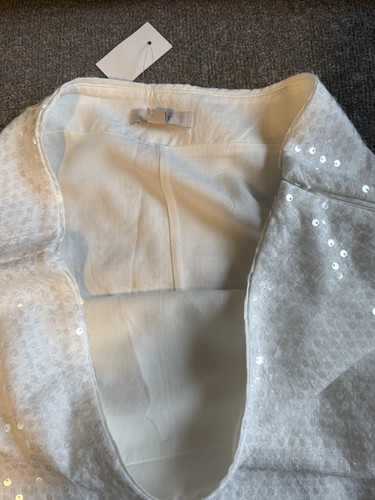 NWT LOFT White Sequin Midi Skirt, 12 - Picture 2 of 5