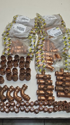 120 PC ProPress Fittings Lot 3/4” & 1/2” Viega NIBCO Mixed NEW Plumbing