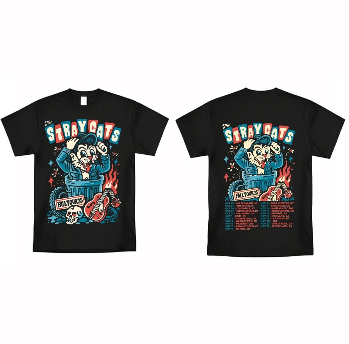 The Stray Cats 2025 Tour T-Shirt Unisex Classic Cotton All