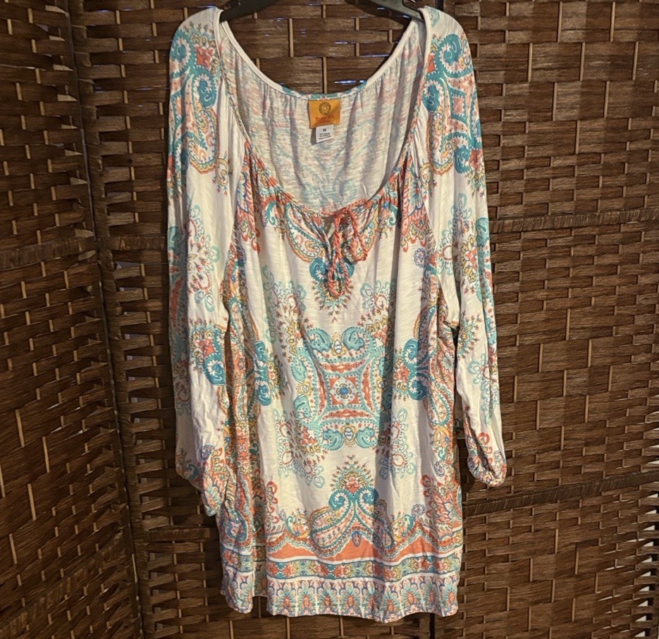 EUC Ruby Rd Bohemian Plus Size Top - image 1