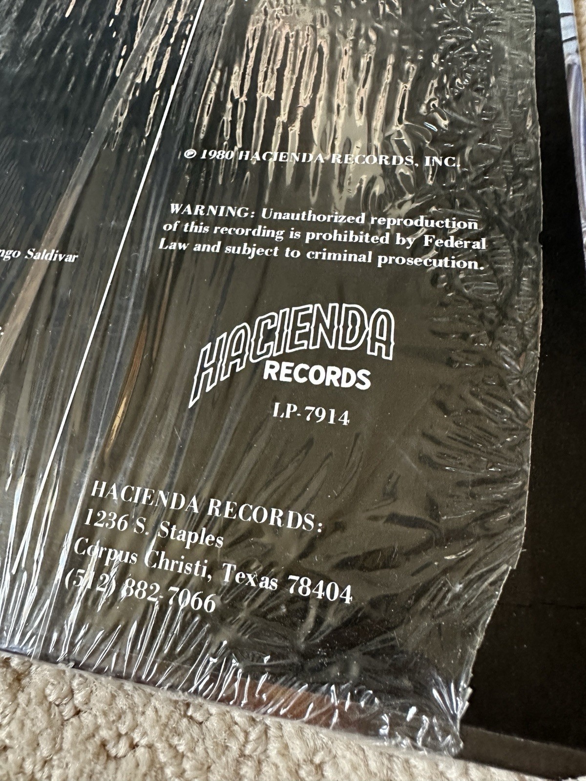 Mingo Saldivar Y Los Tremendos Cuatro Espadas LP Vinyl 1980 Hacienda HAC-7914 EX