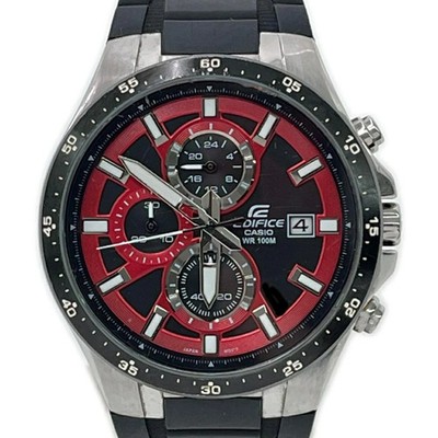 CASIO Edifice Chronograph watch, main unit only, black, red, EFR-519, B