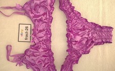2 PIECE Sexy Lilac SATIN Bralette / Panties Knickers SET CD TV Sissy 34" - 42"