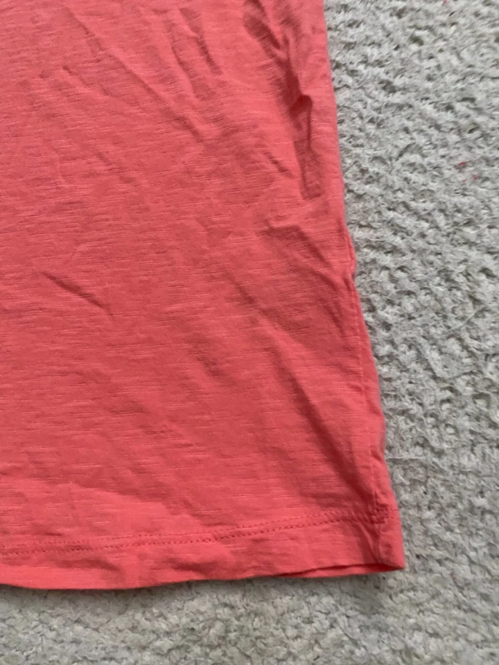 Tommy Hilfiger Mujer Camiseta Henley Bordada Manga Corta Naranja-Rosa Talla L Foto 2 de 4