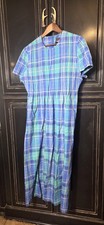 Vintage Positive Attitude Linen Blend Plaid Dress,14 Tall, Granny Core, Cottage