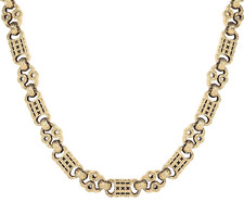 9ct Gold on Silver 30" Stars & Bars Mens Large Chain Heavy Gents Necklace 14.5MM