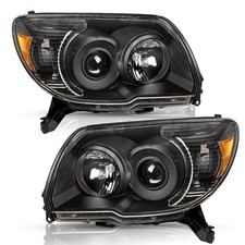 Projector Headlights for 2006-2009 4Runner Black Housing Amber Reflector
