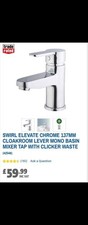 SWIRL ELEVATE CHROME 137MMCLOAKROOM LEVER MONO BASINMIXER TAP WITH CLICKER