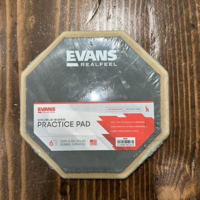 Evans Real Feel Mountable Practice Pad 6  Surface Soft Top Gray New