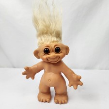 Thomas Dam Troll 8 Made In Denmark Blonde Boy Amber Eyes Felt Fused Button Back
