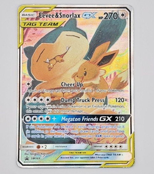 Eevee & Snorlax GX SM169 Holo Sun & Moon Promo Pokemon Card